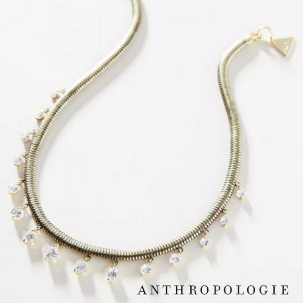 Anthropologie Crystal Drop Necklace